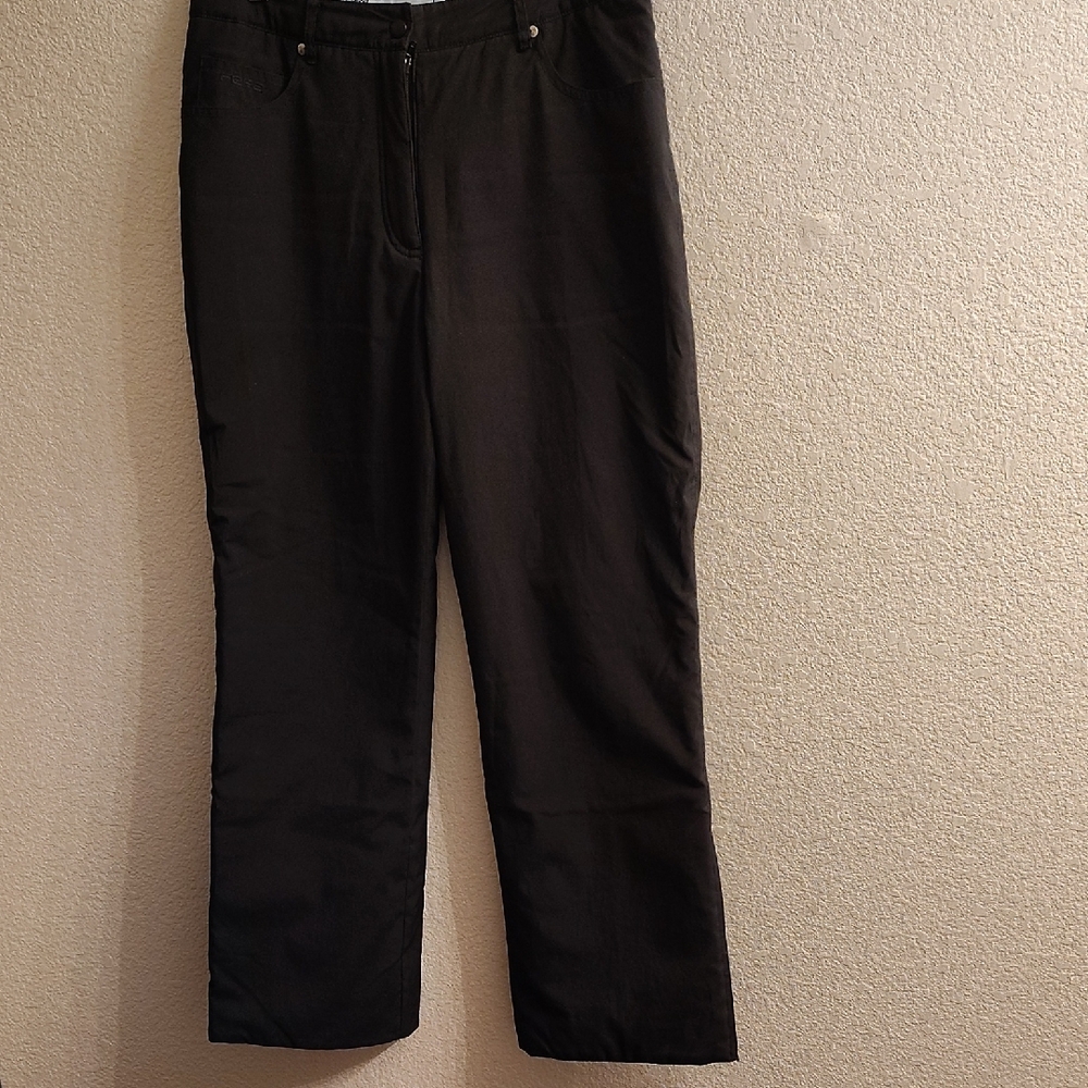 Fera Women's Sz 12R Stretch Sking Snow Boarding Black Straight Leg Pants B33